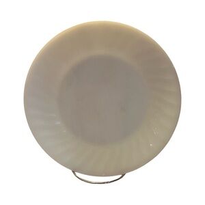 Fire King White Milk Glass 9” Swirl Luncheon Plate